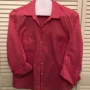 Spring Ann Taylor adorable Polka dot blouse!